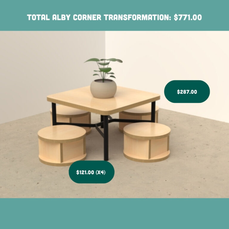 $1000 bundle Alby Table and Stools